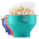 Zulay Kitchen Large Microwave Popcorn Maker - BPA Free Silicone Popcorn Popper Microwave Collapsible...