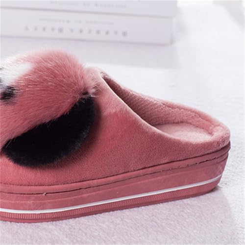 Women's Cartoon Dog Slippers Warm Thick Soled Couple Cotton Slippers Indoor Shoes Cozy Fleece Lining Anti-Slip Winter Shoes3