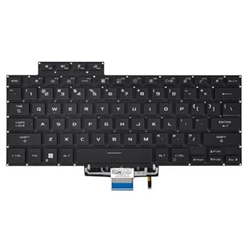 Teclado retroiluminado RGB KBRPARTS para ASUS ROG Zephyrus G15 GA503, GA503Q, GA503QS, GA503QR, GA503QM e M16 GU603, GU603ZW, GU603HM Series com retroiluminação RGB, USB, 78 teclas, layout EUA, preto