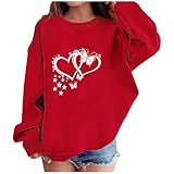 Toddler Baby Boy Girl Valentine’s Day Sweatshirt Heart Printed Pullover Top Long Sleeve T-Shirt Spring Casual Wear F-722 Red 2-3 Years