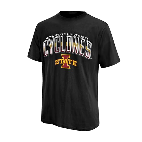 Ultra Game NCAA Official Mens Super Soft Supreme T-Shirt - Unisex Iowa State University Black X-Large