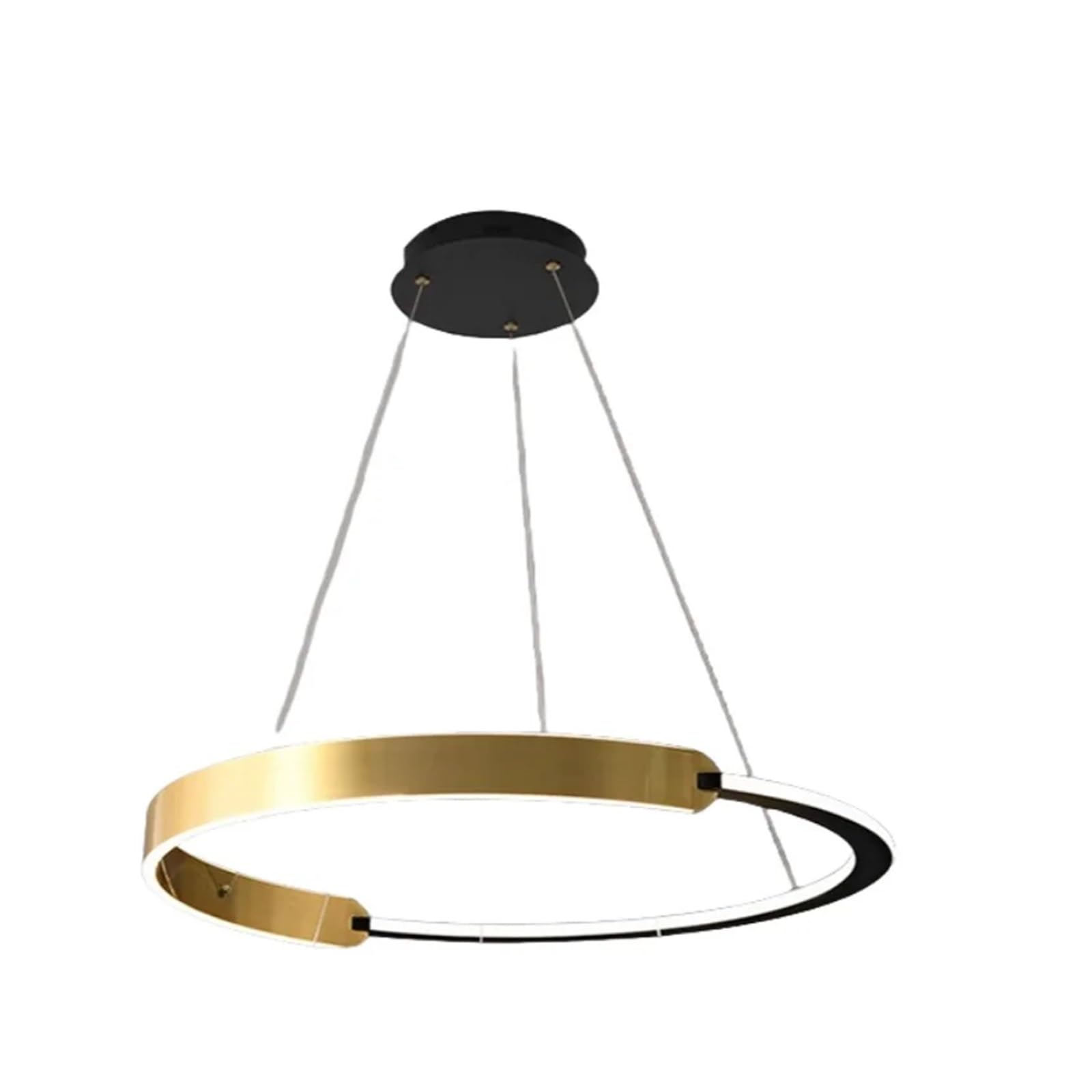 Lustre d'intérieur moderne à anneaux pour salon, suspension longue LED 80 cm à intensité variable