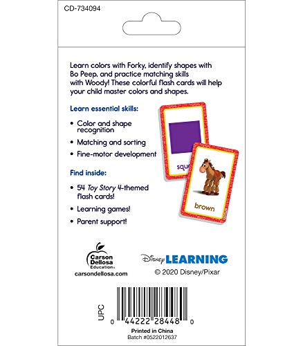 Disney Learning Toy Story 4 Big Colors And Shapes Flash Cards For Toddlers 2-4 Years, Shapes Flash Cards, Preschool-1St Grade, Shapes And Colors Flash Cards With Reading And Math Readiness #TOP1