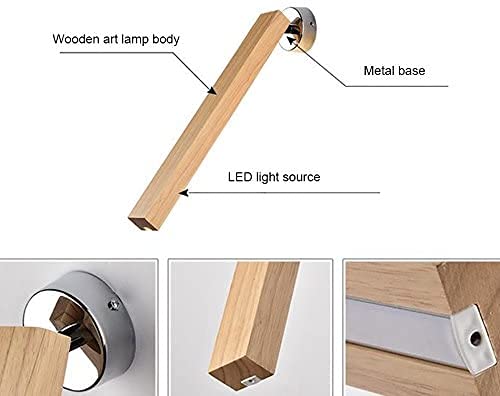 Lámpara de pared de madera larga Estilo nórdico creativo para interiores 7