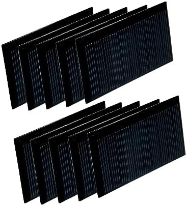 10Pcs Mini Solar Panels for Solar Power, 5V 60mA Mini Solar Panel Kit DIY Electric Toy Photovoltaic Cells Solar Epoxy Cell Charger 2.65″*1.37″(67.2mm*34.7mm)