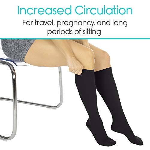 Vive Compression Stockings For Women , Men | 15 - 20 Mmhg Medical Compression Support For Varicose Veins - Ultra Sheer Ted Style Hose- Knee High For Swelling, Soreness, Maternity, Pregnancy, Nurses #TOP4