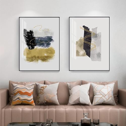 Décoration d'intérieur moderne affiche et impression toile jaune noir - 3