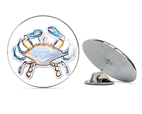 Blue Crab Art Design Round Metal 0.75