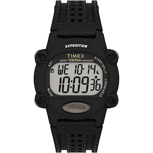 Timex Men's Expedition Digital CAT 39mm Watch – Black Case with Black Fabric & Leather Strap by Timex - Used condition - US$32.00