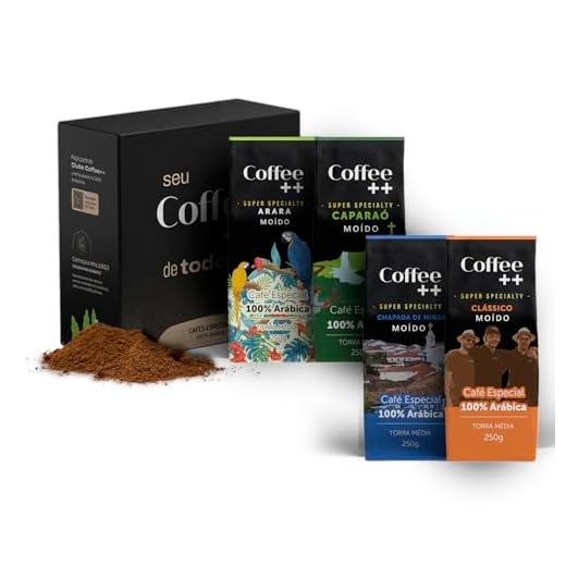 Kit 4 Pacotes Café Especial Torrado e Moído Coffee Mais Clássico, Caparaó, Chapada e Arara