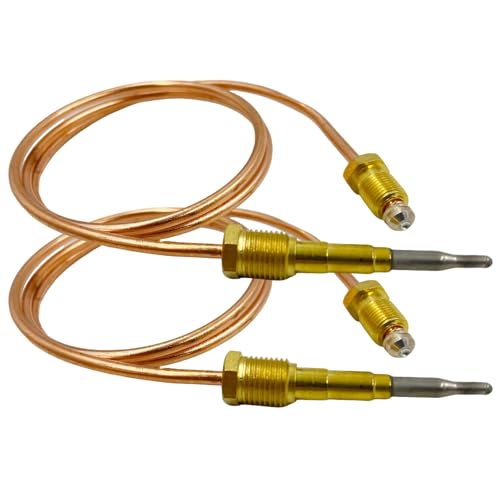 MENSI Copper Tube Thermocouple Replace 74L57 Sensor 26" Fits for Propane and Natural Fireplace Pilot Burner Assembly Kit Like Model 69L17, 69L18, 10002265 10002264, 2PCS