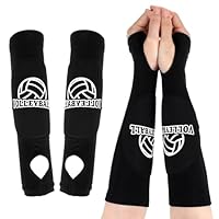Ymapinc 1Paar Armschoner Volleyball Kinder Volleyball Unterarmschutz Armsleeve mit Daumenloch für Volleyballtraining Wettkampf Herren Damen Kinder(Schwarz)