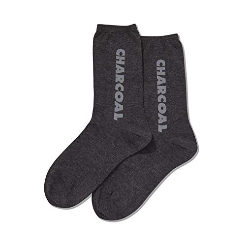 Hot Sox Womens Color Names Crew Socks, Womens Shoe Size 4-10.5, Charcoal