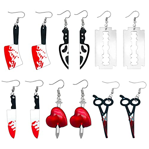 Knife Drop Dangle Earrings for Women Goth Acrylic Dagger Earrings Halloween Earring for Women Halloween Party Jewelry