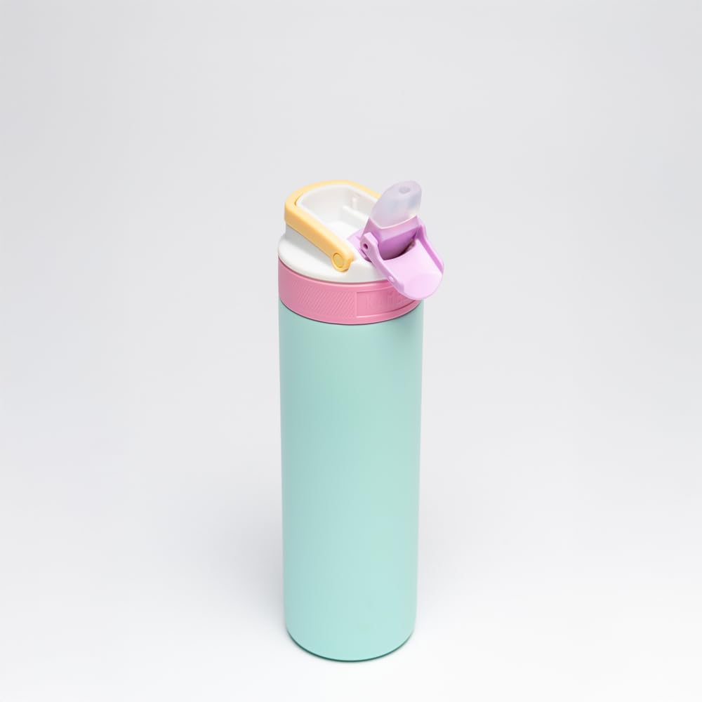 Kambukka Lagoon 600ml Kunststoff-Wasserflasche mit Strohhalm - auslaufsicher, schmutz- und geruchsresistent, spülmaschinenfest - stoßfeste und langlebige Trinkflasche - Eis am Stiel