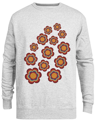 Pull 70s gris avec fleurs sacrées parfait pour vos sorties urbaines ou soirées cosy