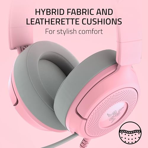 Image of Razer Kraken Kitty V3 X Wired Gaming Headset: Kitty Ears - HyperClear Cardioid Mic - 40 mm Drivers - 7.1 Surround Sound - Comfy Ear Cushions - Cross-Platform via 3.5mm PC, PS5, Xbox, Switch 2 - Pink