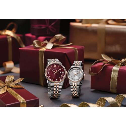Image of Bulova Men's Dress Classic Diamond Watch, 3-Hand Date Quartz Watch, Stainless Steel Bracelet, 41mm