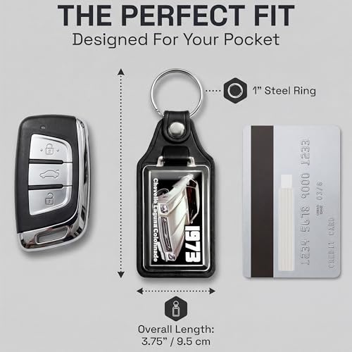 Image of Brotherhood 1973 Compatible with Chevelle Laguna Colonnade Design Key Chain Key Holder Key Ring For Men Heavy Duty Car Key Ring For Men and Women