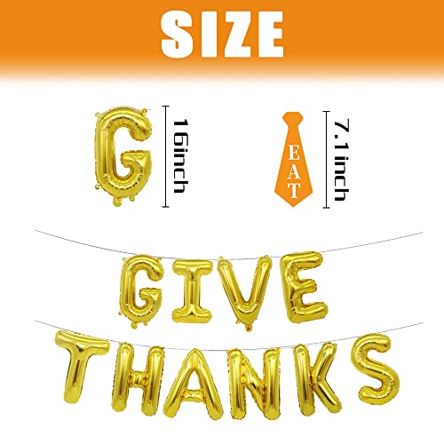 Renbangus Thanksgiving Photo Booth Props Gold Foil Give Thanks Balloons Kit,Funny Turkey Party Decorations Diy Selfie Props Set Thanksgiving Theme Party Favors Decorations #TOP2
