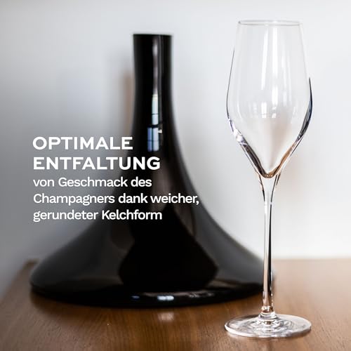 Foto von Stölzle Lausitz Champagner Gläser Exquisit 6er-Set 265ml – Eleganter Champagnerkelch ideal für Sekt & Prosecco – Hochwertige Kristall Sektgläser aus deutscher Herstellung – Spülmaschinen- & Stoßfest
