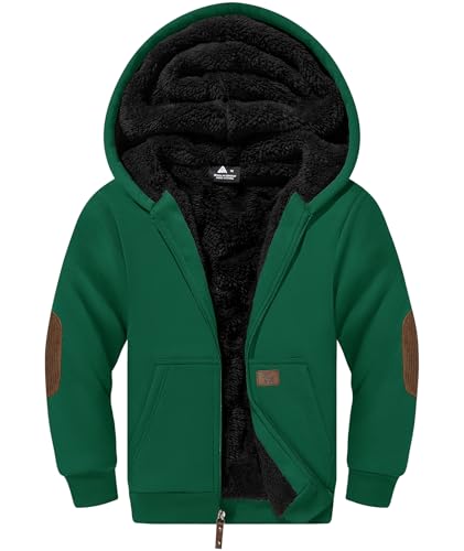 Image of SWISSWELL Unisex Boys Girls Fleece Hoodie Sherpa Lined Jacket Zip Up Hooded Sweatshirt Winter Outerwear for Kids