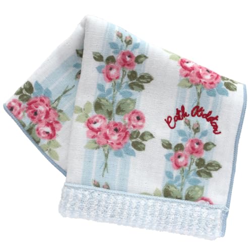 【Cath Kidston】 キャスキッドソン 表ガーゼ・裏タオルハンカチ DECK STRIPE ROSE (ブルー) 婦人 レディース タオル ハンドタオル 約25cm 001360-0001-02のサムネイル
