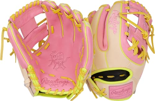 Gant baseball Rawlings 11.25 pouces rose camel Heart of the Hide ColorSync