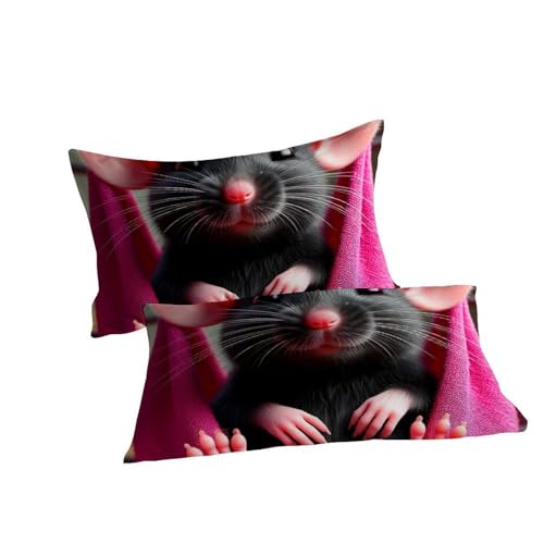 Housse de couette microfibre animaux imprimé 3D avec fermeture éclair
