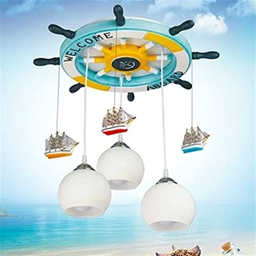 Lámpara Colgante para habitación Infantil, lámpara LED con diseño Creativo de Dibujos Animados, luz Colgante (E 62 cm 80 cm)