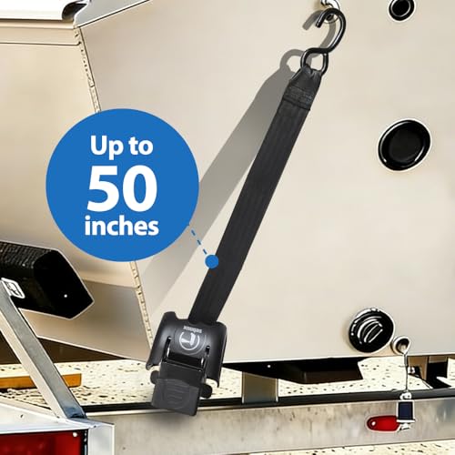 Retractable Transom Boat Tie Down Straps Boat Trailer Tie Down Strap 2x43-Inch, 2500lbs Break Strength with Quick Release Lock (Plastic) - Image 6