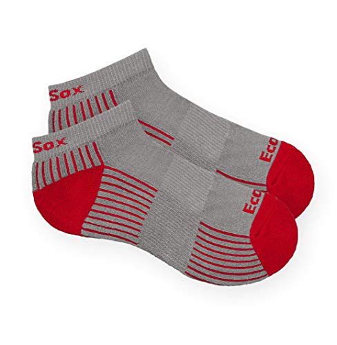 Sport Socks Unisex Anklet Set of 5 Made from Bamboo Viscose (US, Alpha, Medium, Regular, Regular, Standard, Grey/Scarlett)