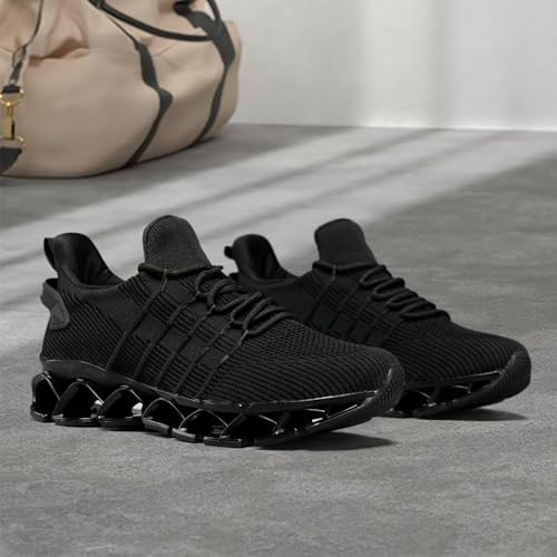 Image of Mens Slip On Walking Shoes Blade Non Slip Tennis Running Shoes Lightweight Workout Breathable Mesh Fashion Sneakers