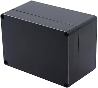 Otdorpatio Project Box IP65 Waterproof Junction Box ABS Plastic Black Electrical Boxes DIY Electronic Project Case Power Enclosure 6.3x4.33x3.54 inch (160x110x90 mm)