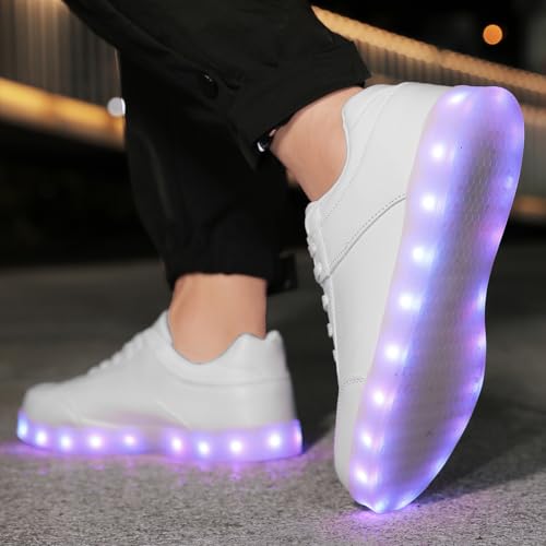 Image of JEVRITE Unisex LED Light Up High Top Sneakers - USB Charging for Women & Men - Couples Shoes