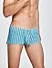 Mens Low Rise Sexy Striped Trunk U Convex Shorts Stretch Breathable Pouch Boxer Briefs Soft Short Leg Underwear Comfortable Sleep Bottom Blue XXL