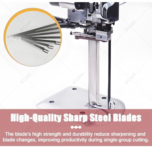 Professional Vertical Fabric Cutter with Automatic Sharpening, Industrial Leather and Carpet Cutting Machine, 6" Blade with LED Light for Precision Cutting