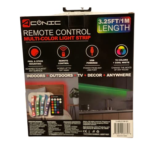 Tira de luces LED multicolor MIJ con control remoto, 1 metro miniatura 4