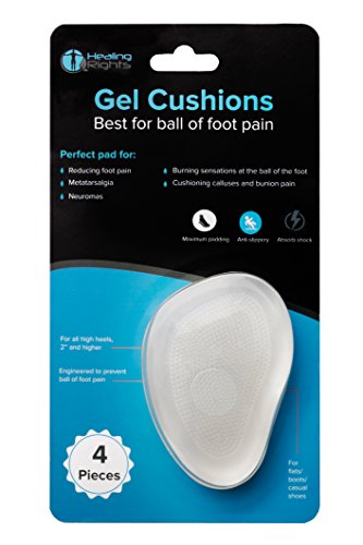Healing Rights - High Heel Inserts for Women, Metatarsal Pads Soft PU Gel Forefoot Pain Relief Insole - 2 Pairs