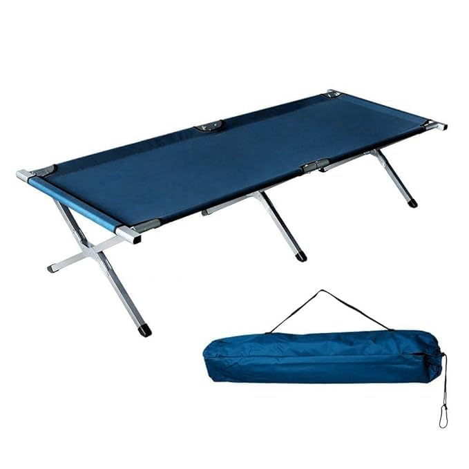 Steel Heavy Duty Lightweight Folding Camping Cot Bed, Foldable Portable Sleeping Cot for Adult, Patio, Beach, Hiking, Camping, Travel, Office Nap, Outdoor, Indoor, 7 Centimeters-image-11