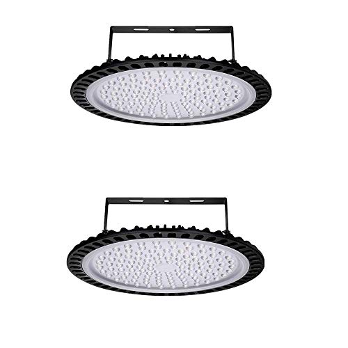 500W UFO LED High Bay Light lamp Factory Warehouse Industrial Lighting 50000 Lumen 6000k IP65 Warehouse LED Lights- High Bay LED Lights- Commercial Bay Lighting for Garage Factory Workshop Gym (2pcs)