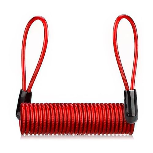 CABLEPELADO - Cable Recordatorio Candado de Disco (1.5m, 4mm) | Antirrobo Visual para Bicicleta, Moto y Scooter | Previene Olvidos | Rojo