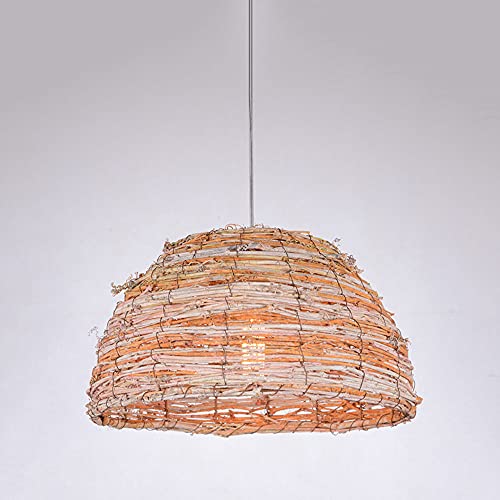 Lámpara colgante de ratán decorativa para salón y dormitorio de diseño boho