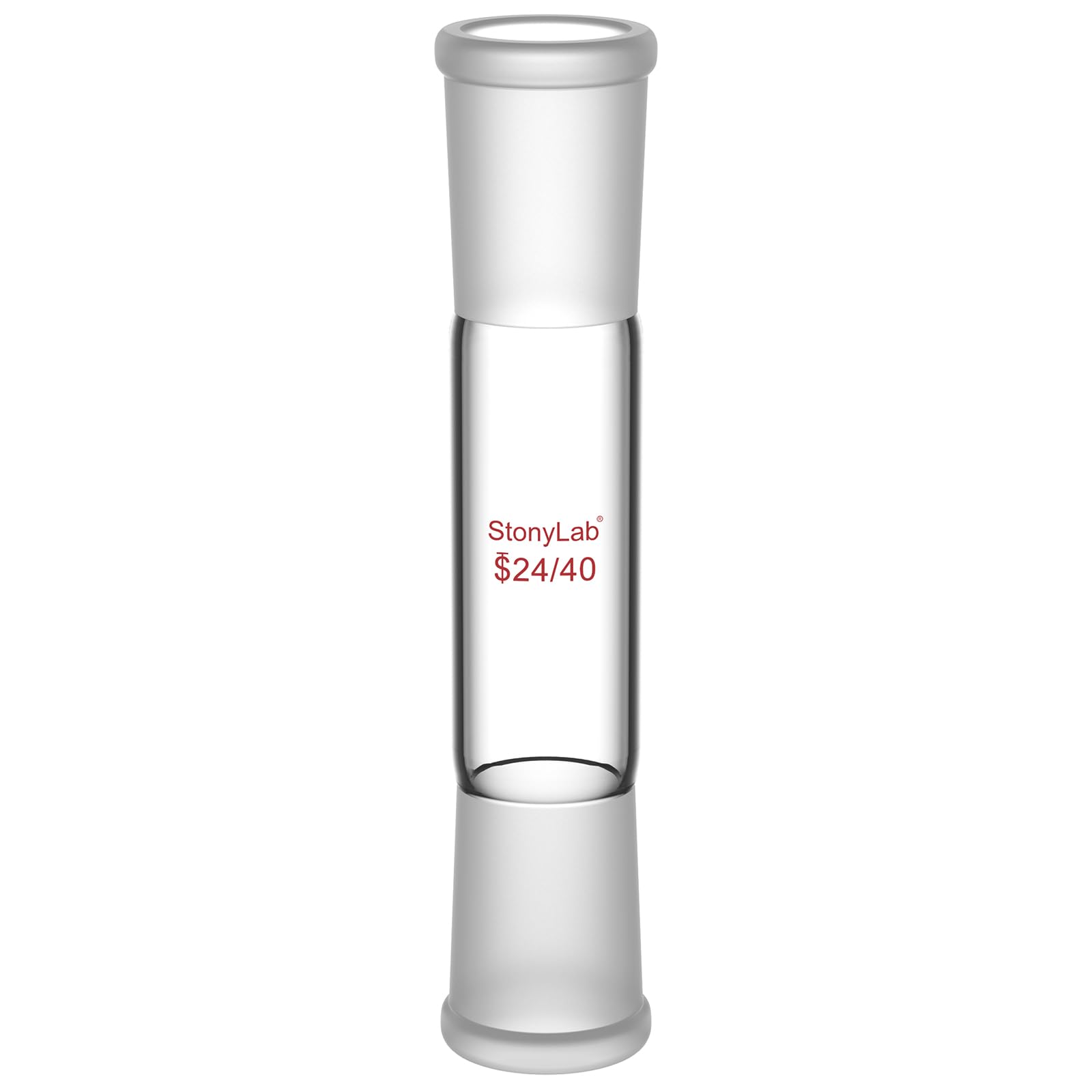Adaptador Recto de Vidrio Borosilicato 70 mm Juntas Exteriores 24/40 Laboratorio