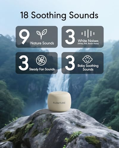 FLOWTUNE Sound Machine Flowtune White Noise Machine for Baby Adults, Mini Portable Sound Machine for Travel, 6H Timer, 18 Soothing Sleep Sounds Gift (Putty) - Image 3
