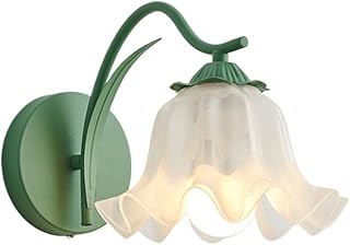 Aplique de pared de cristal con diseño de flores, estilo nórdico moderno, color rosa, para pasillo, baño, tocador, blanco, vintage, para dormitorio, escalera, mesita de noche, sala de estar, estilo rú