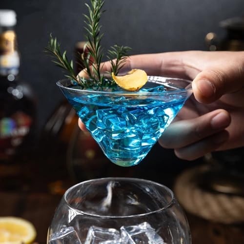 Copas de cóctel de cristal transparente de dos piezas para licores y combinados de bar 8