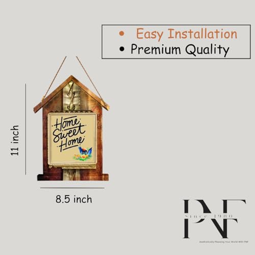 Image of PNF Poster And Frames Home Sweet Home Quote Wall art & Door Hanging Frame For Kitchen, Dining, restaurants Decor | Walland home Decor for Living Room | Room Decor Wall Decor Items For Bedroom | (Wooden, 11x9 Inch,brown)-2-1