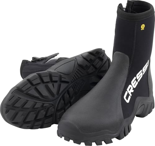 Cressi ReefTech RS Boots 5mm XL (44/45 EU) - Unisex 5mm Schwarz Neoprenstiefel mit Verstärkter Sohle, für Kaltem Wasser, ideal zum Tauchen mit offenen Fersenflossen, Trockentauchanzüge, XL (44/45)