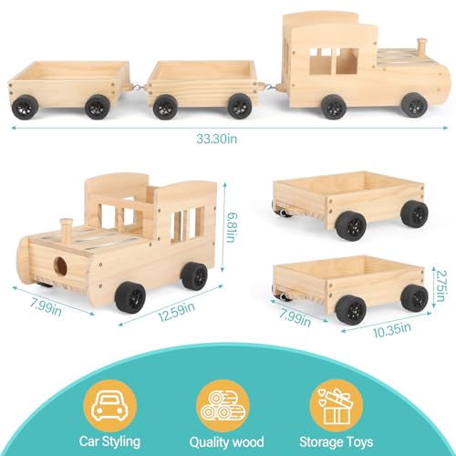 Image of Train for Tonies Box 1 /2 Organizer Storage Shelf, Wooden Bus Magnetic Storage Holder for Toniebox Player Tonies Figures Characters for Children, Display Collection 20~30 Tonie Box Characters